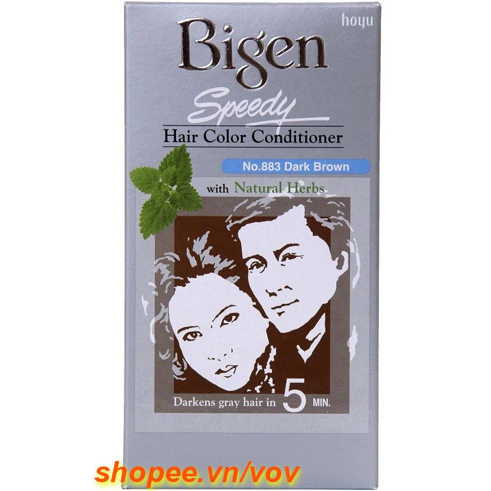 Thuốc Nhuộm Tóc Bigen 883 Nâu Sẫm (Dark Brown) Speedy Hair Color Conditioner 100% chính hãng.