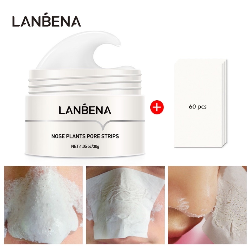 Mặt nạ LANBENA loại bỏ mụn đầu đen cho mũi và mặt hiệu quả 30g
