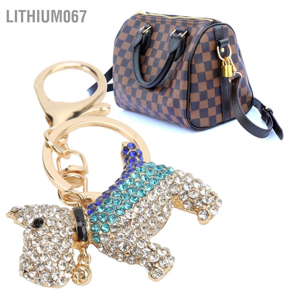 Lithium067 Dog Keychain Quy trình mạ điện Rhinestones Puppy Màu tinh khiết nhỏ giọt for Commencement