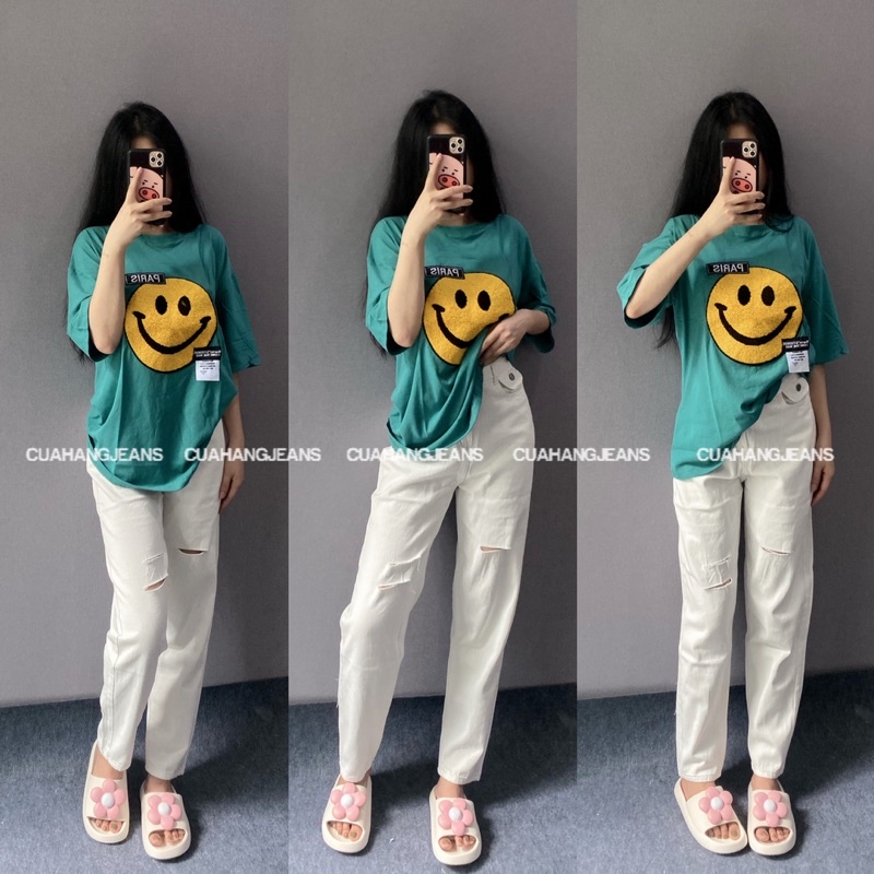 |cuahangjeans| Quần baggy kaki rách đùi 3 màu