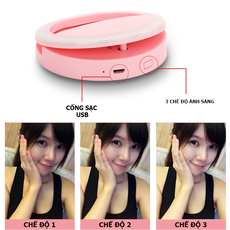 Đèn selfie ring light hỗ trợ chụp hình live stream tặng kèm dây sạc  - Awifi Case L4-4 | BigBuy360 - bigbuy360.vn