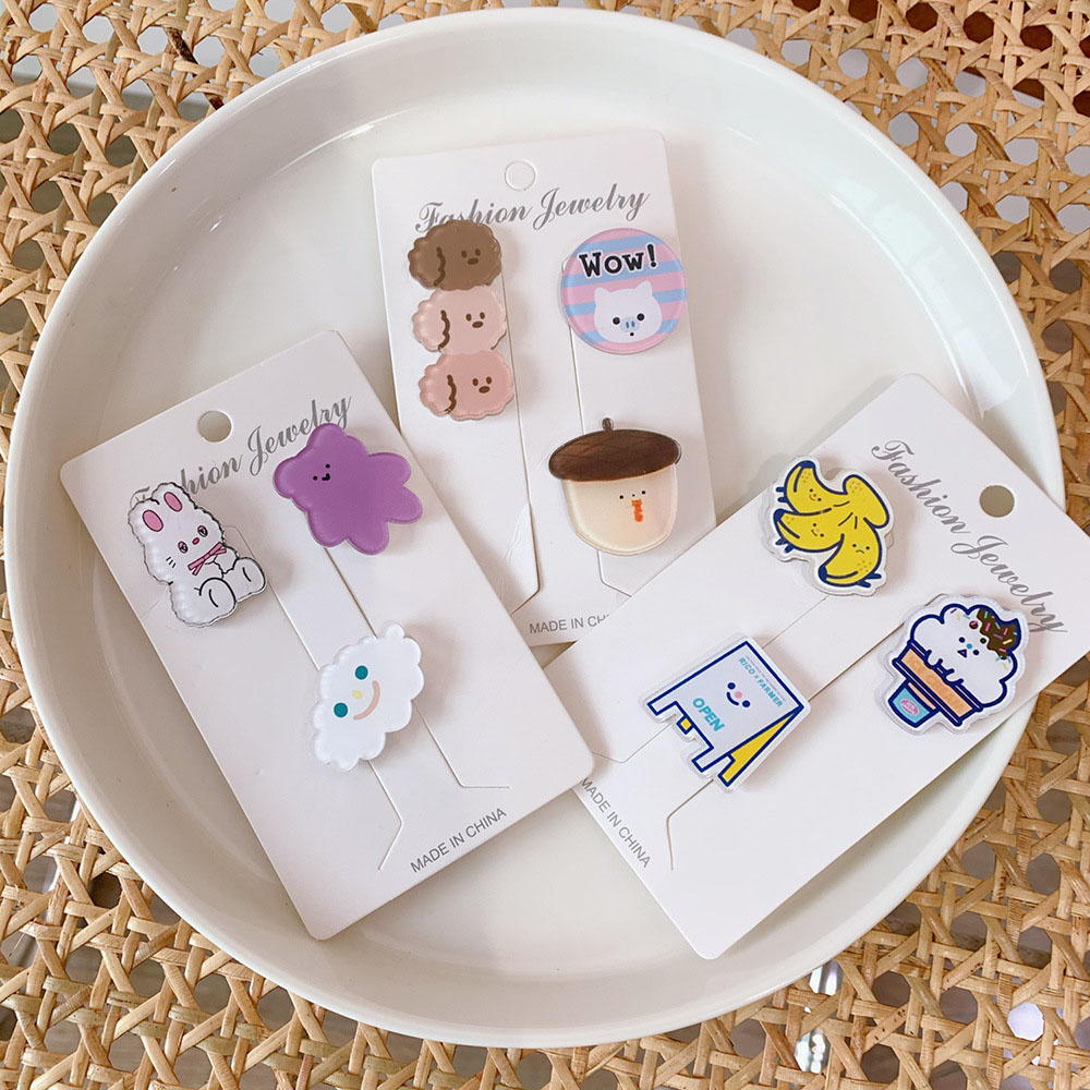 Bộ 3 Ghim Cài Áo Hình Nhân Vật Hoạt Hình Đáng Yêu