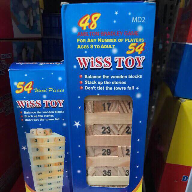 Trò Chơi Rút Gỗ Size Nhỏ 17cm - 54 Miếng Gỗ