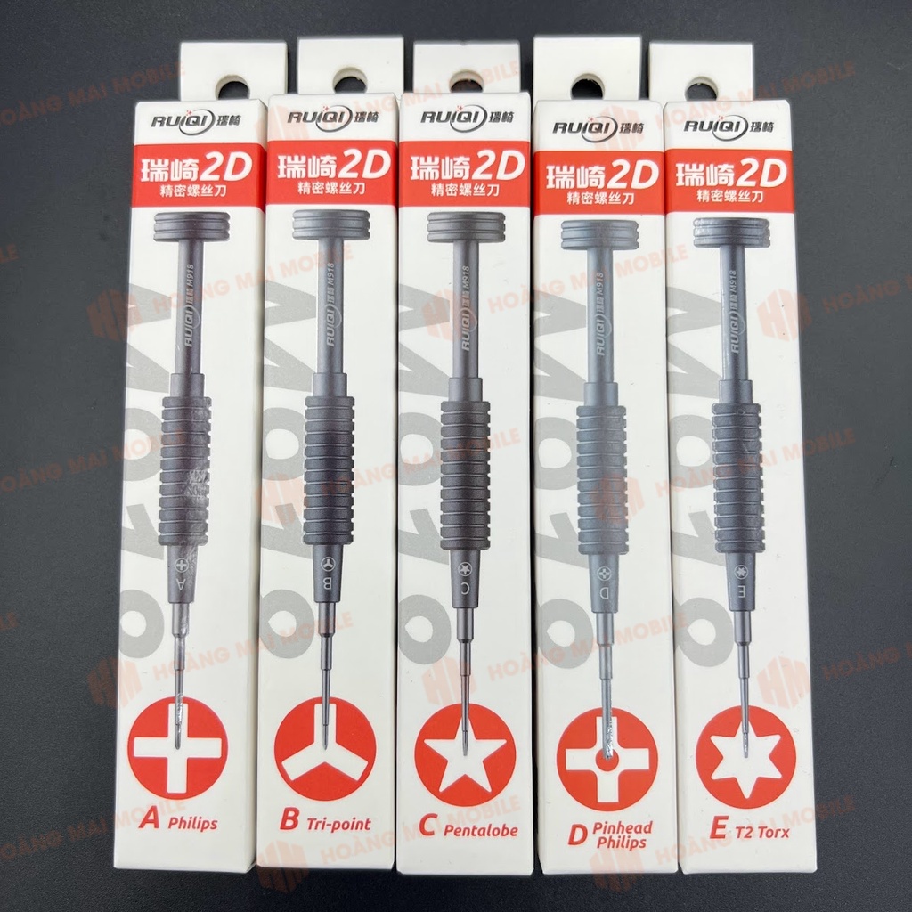 Bộ tô vít RuiQi 5 cây (3,4,5,6 cạnh và 2 tầng)