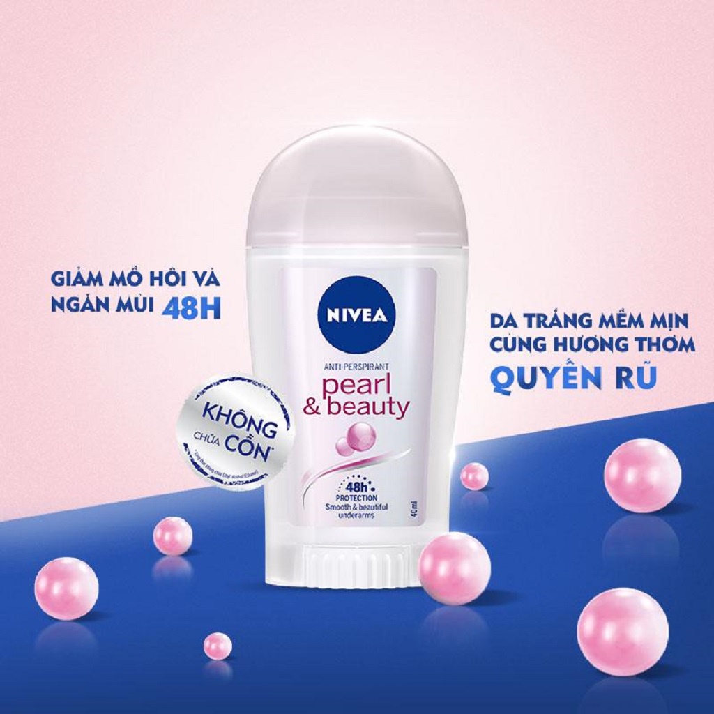 [Mã FMCGMALL giảm 8% đơn từ 250K] Sáp Ngăn Mùi NIVEA Chiết Xuất Ngọc Trai Đẹp Quyến Rũ 40ml - 83736