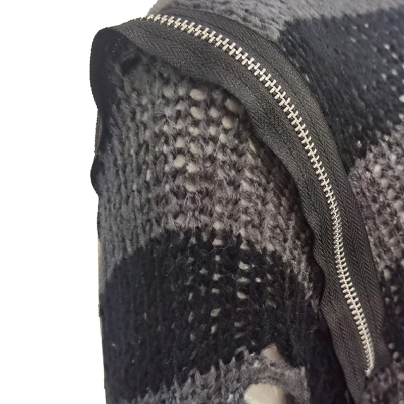 Áo Sweater Dệt Kim Tay Dài Dáng Rộng Kiểu Harajuku Phối Khóa Kéo Cá Tính Cho Nữ