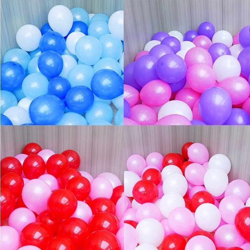 Set 10 Quả Bóng Cao Su 10 Inch 1.2G Hình Tròn Màu Ánh Kim