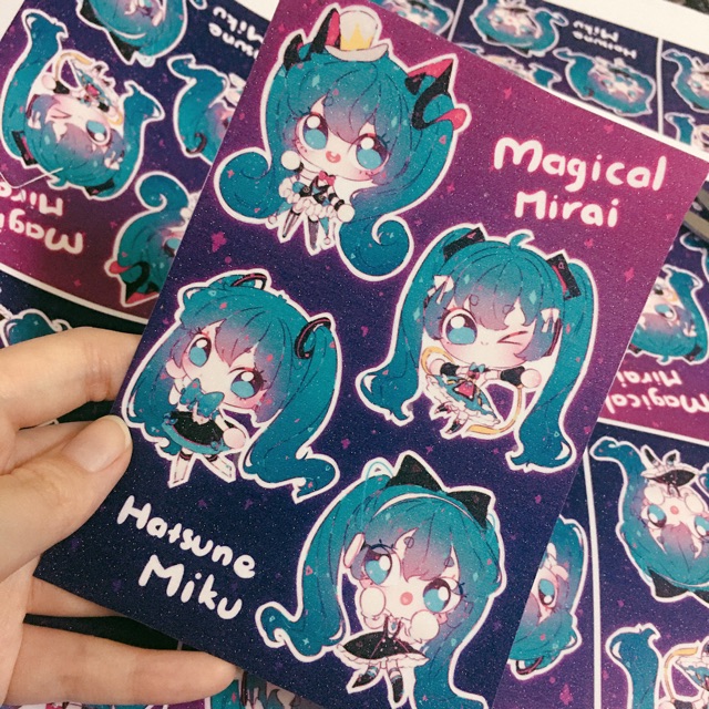 Hình dán kim tuyến Vocaloid Hatsune Miku