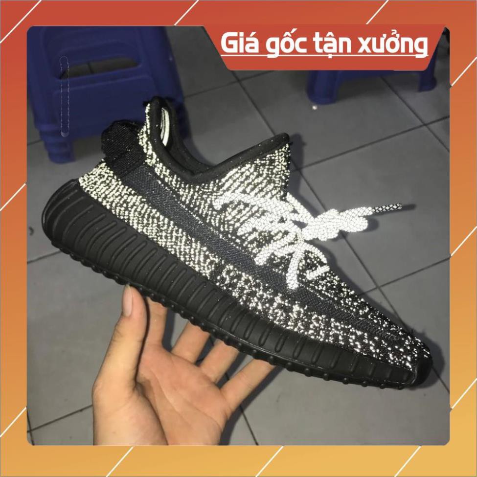 &gt;ẢNH THẬT-HÀNG&lt; THẬT Giày Sneaker YZ 350 V2 Static đen full phản quang nam nữ