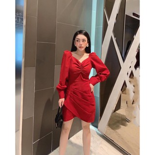 Đầm Thiết Kế Tay Bồng Cổ Tim 🛑FREESHIP🛑 Đầm Thiết Kế Dự Tiệc Trẻ Trung - Đủ Size
