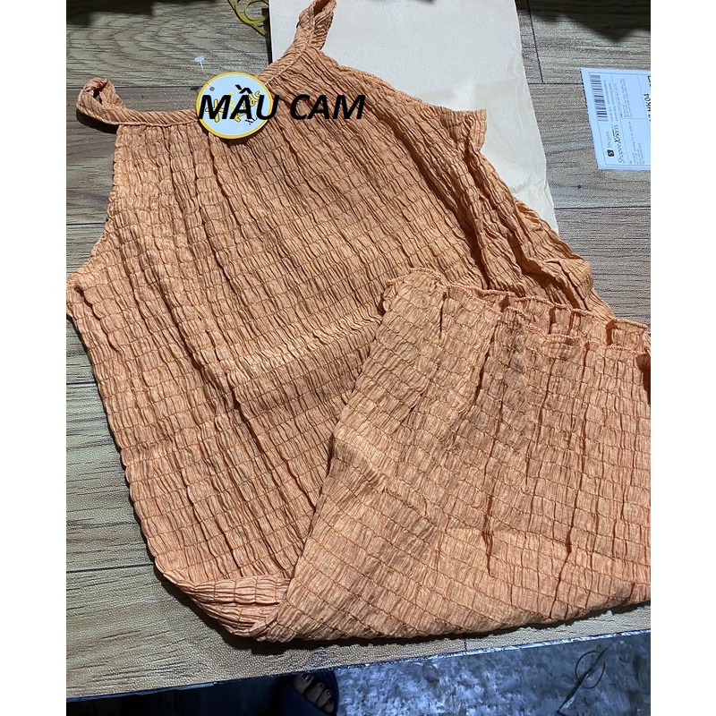 Váy 2 dây maxi yếm đũi xốp 4 mầu Xanh, Tím, Cam và Hồng 8-32kg XHN969