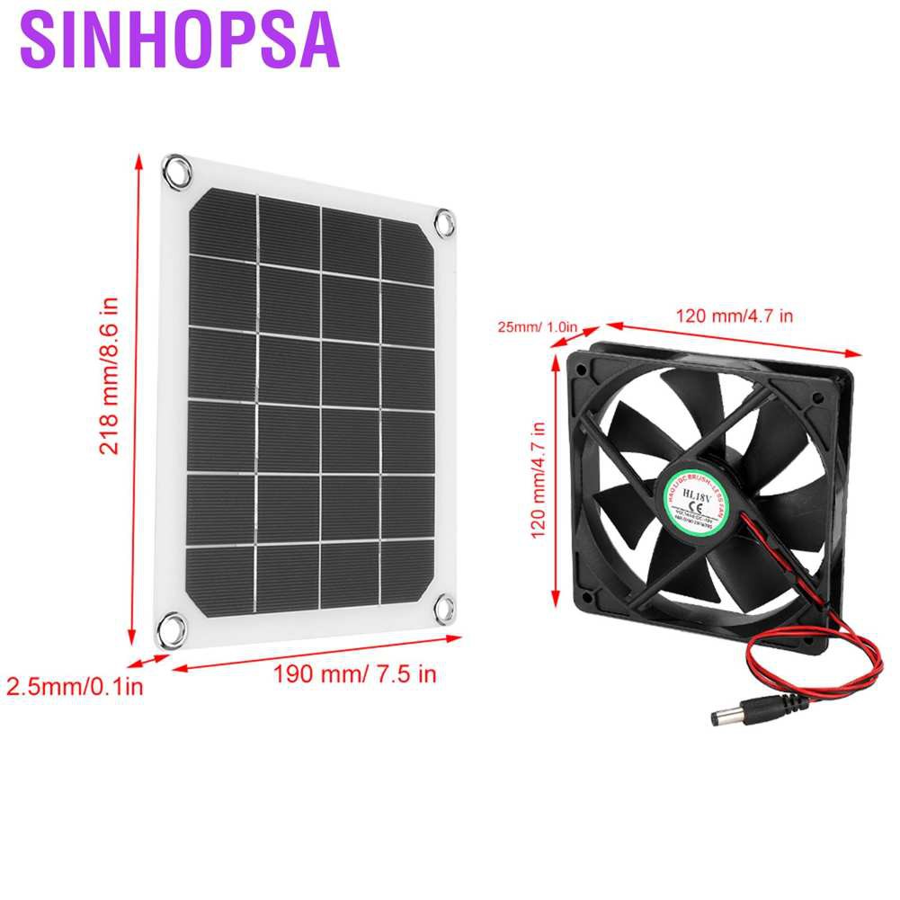 Quạt Sạc Pin Năng Lượng Mặt Trời Sinhopsa 6v 10w Cho Nhà Kính