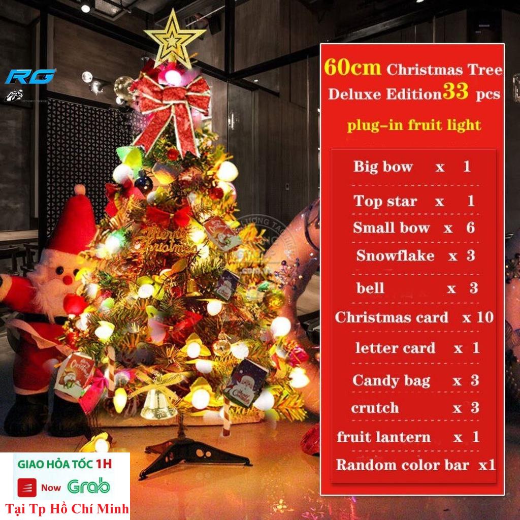 Cây Thông Noel Mini Cao 60Cm Cây Thông Trang Trí Để Bàn Trang Trí Giáng Sinh Kèm Đồ Phụ Kiện Và Đèn Led