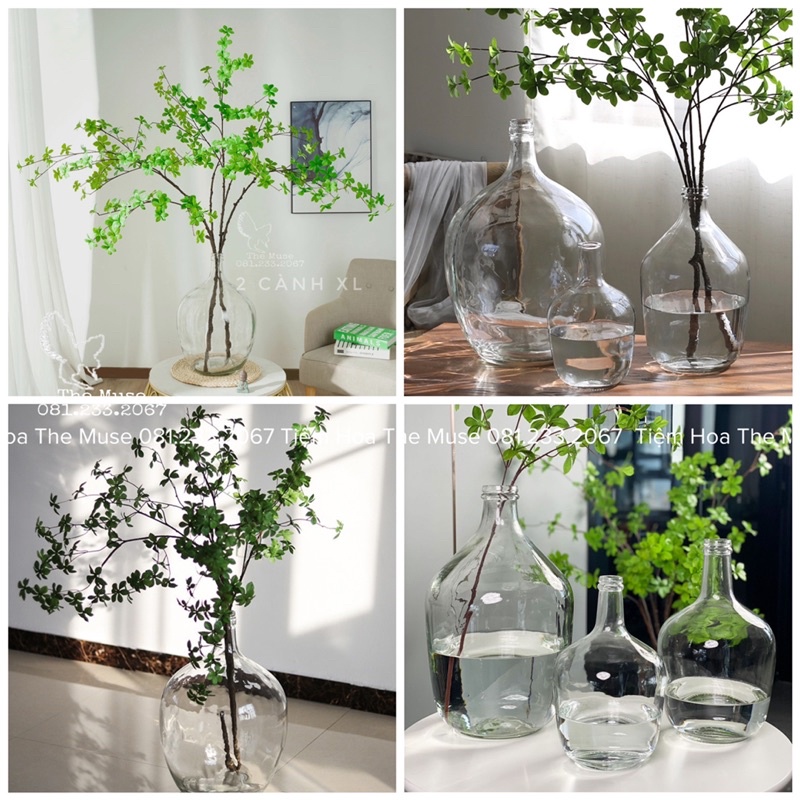 Bình Thuỷ Tinh Decor - Nhất Chi Mai - Phong Cách Wabi Sabi Đơn Giản Mộc Mạc