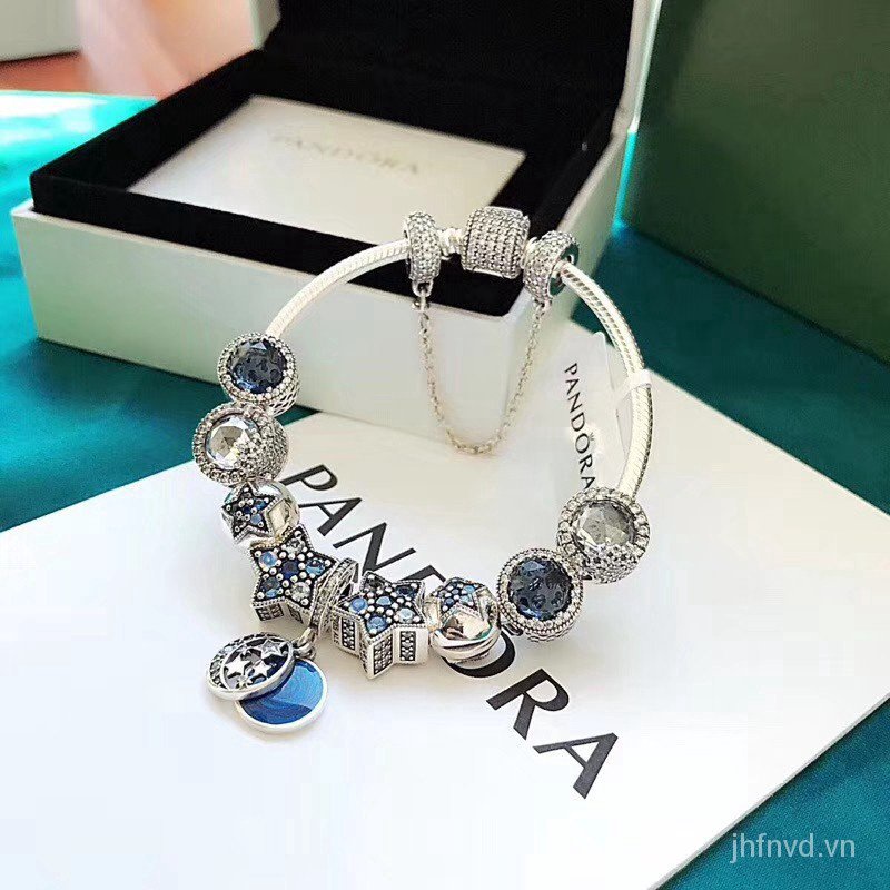 Vòng tay Pandora bằng bạc 925 đính đá thời trang dành cho nữ