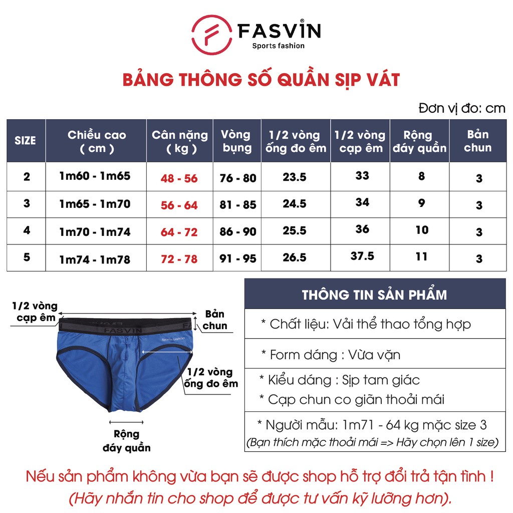 Quần lót nam Fasvin LSV2118.SG vải chun mềm mại co giãn dễ chịu