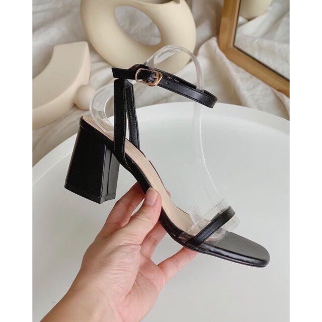 Sandal cao gót nữ quai phối mica siêu rẻ 6p mới nhất - s69