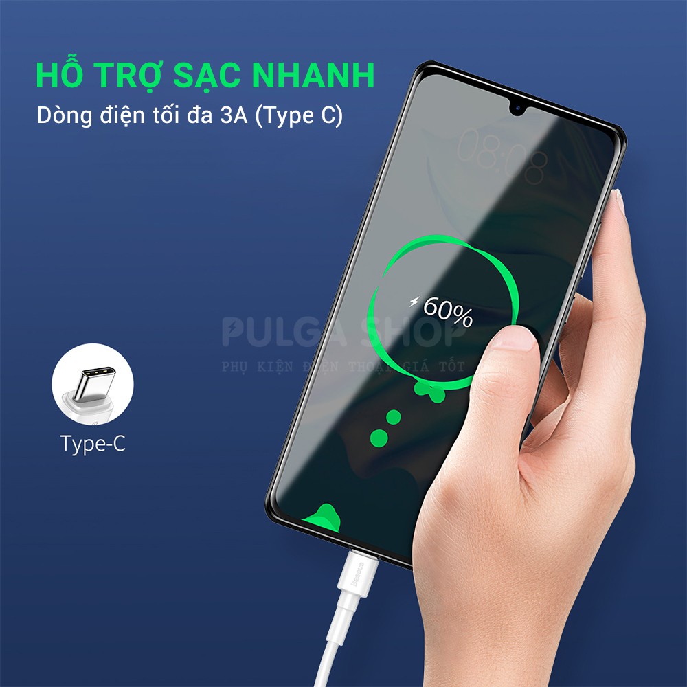 Dây Cáp Sạc Baseus Cổng USB Dùng Cho Iphone / Smartphone Android (Type C/ Lightning/ Micro)
