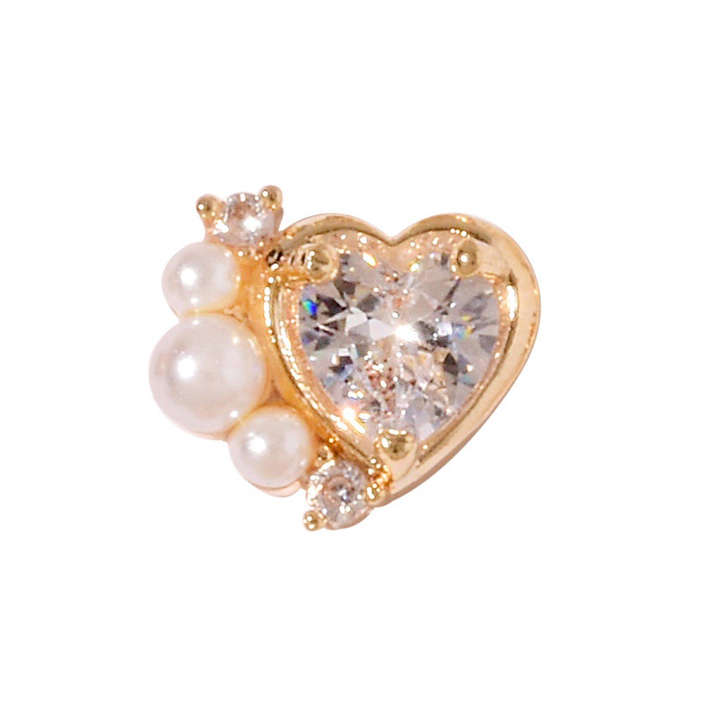 [Hàng mới về] Phụ kiện trang trí móng tay hình bướm 3D bằng kim loại đính đá zircon hai lớp tinh tế