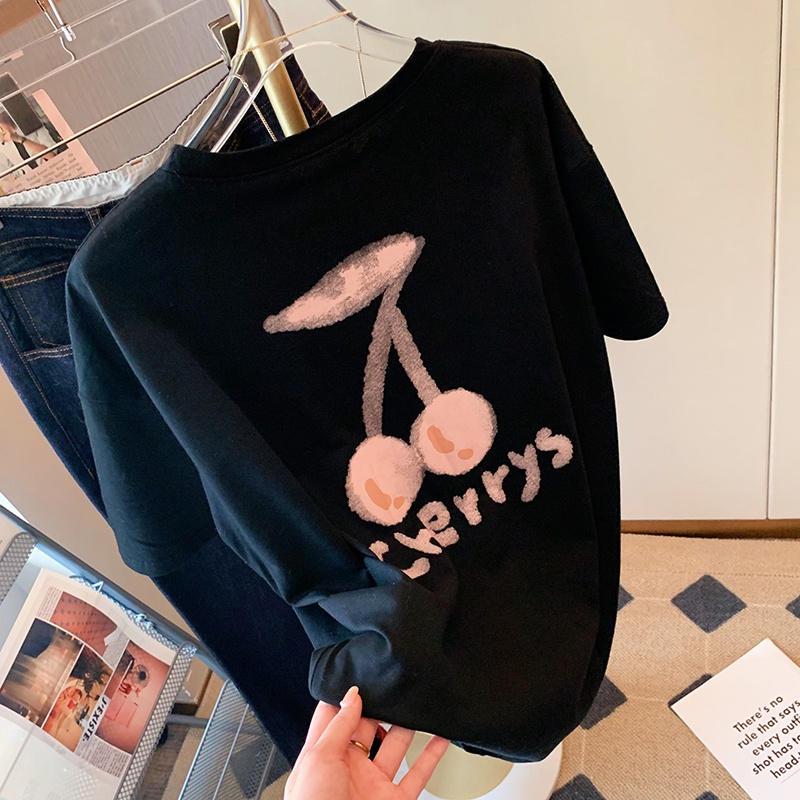 NRVP Áo Thun Tay Ngắn Cổ Tròn 100% Cotton Thời Trang Phong Cách Hàn Quốc Cho Nữ