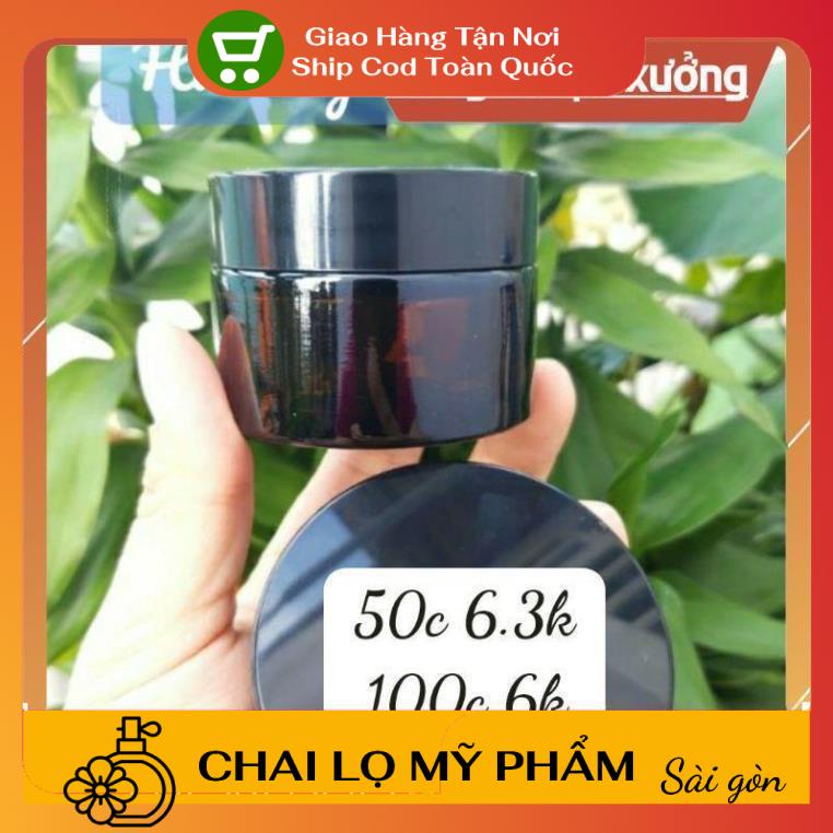 Hủ Đựng Kem ❤ SIÊU RẺ ❤ Hũ Chiết Kem Thủy Tinh Nâu 30g , Hũ lọ chiết mỹ phẩm , phụ kiện du lịch