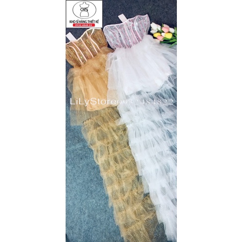 ĐẦM CÚP DÚM TẦNG ĐÍNH CƯỜM FULL SIZE S/M/L/Xl