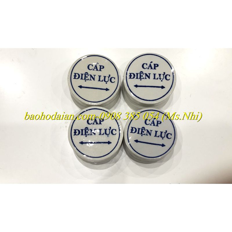 Mốc Sứ Cảnh Báo Cáp Điện Ngầm/ An toàn điện - Hình Thật