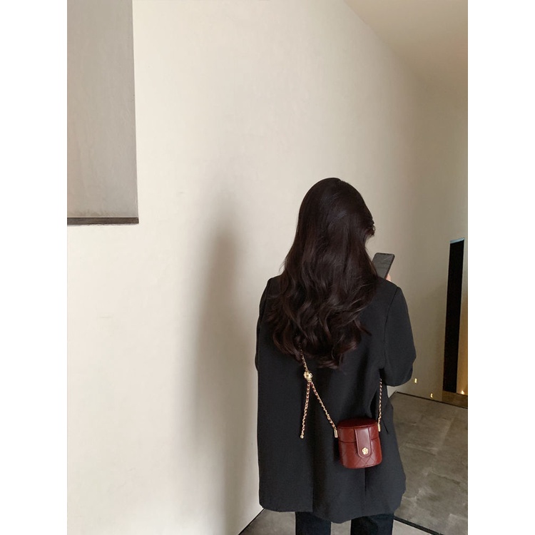 Túi Đeo Chéo Hình Trụ Phối Dây Xích Mẫu Mới 2022 Thời Trang Mùa Hè Cho Nữ