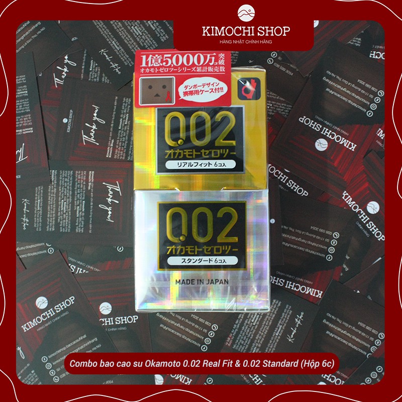 Combo bao cao su Okamoto 0.02 Real Fit & 0.02 Standard