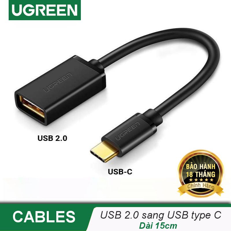 Cáp OTG USB Type C sang USB 2.0 chuẩn A cổng âm Ugreen 30175