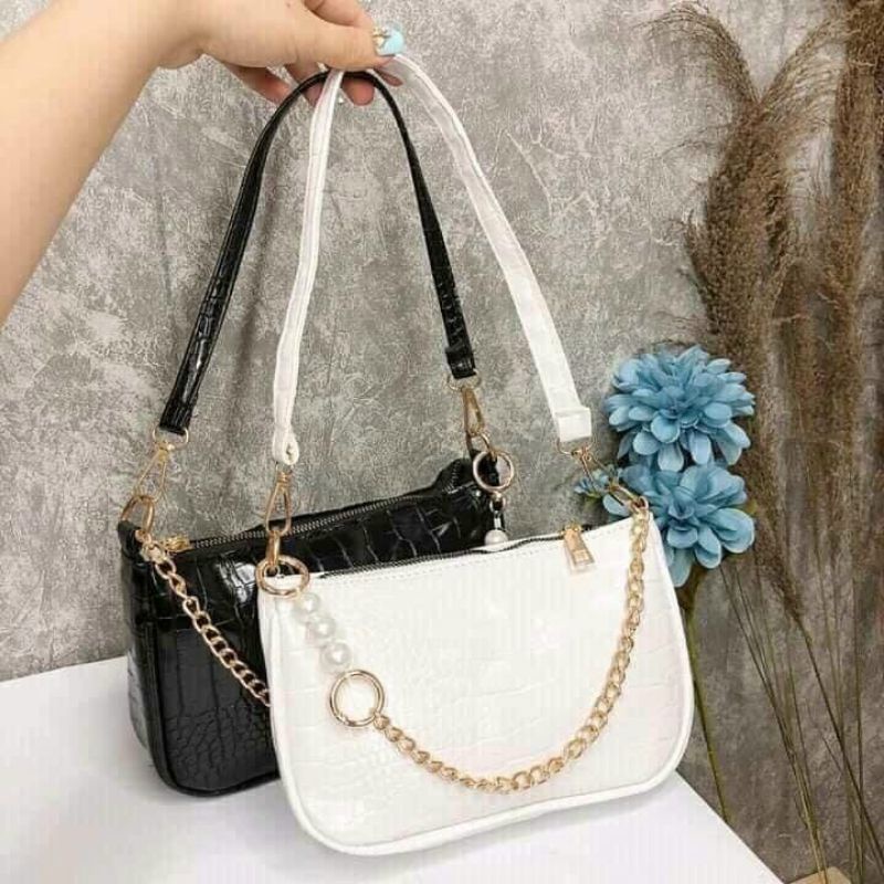 Túi kẹp nách đeo chéo phối xích ngọc