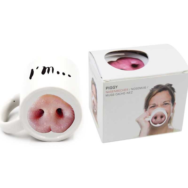 Cốc Sứ Uống Nước Hình Mũi Heo Ngộ Nghĩnh Sáng Tạo
