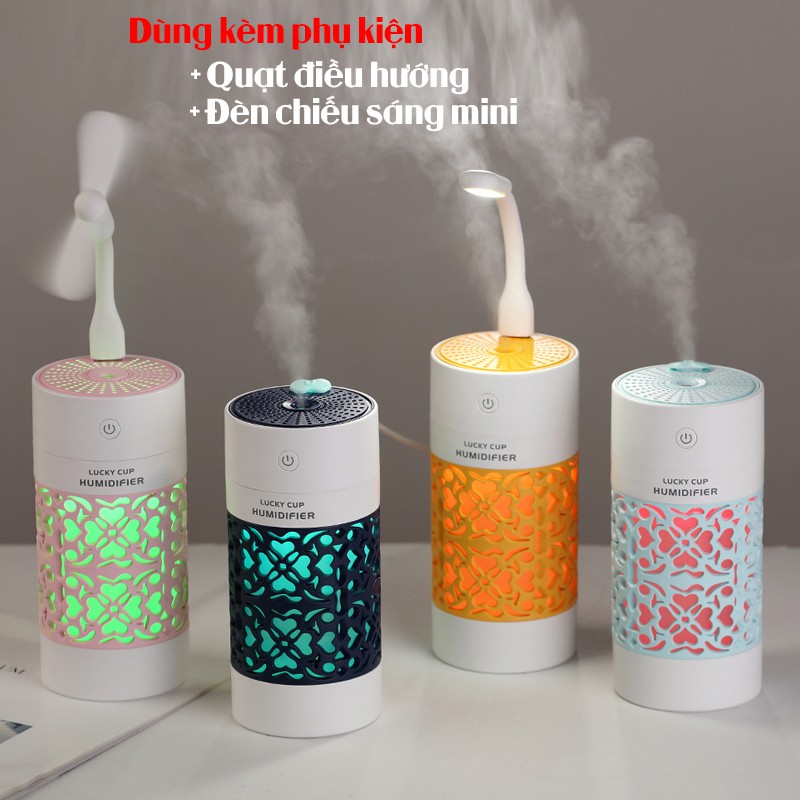 Máy phun sương mini tạo độ ẩm Lucky Cup thể tích 250ml có thể dùng làm máy phun tinh dầu (Hachico)