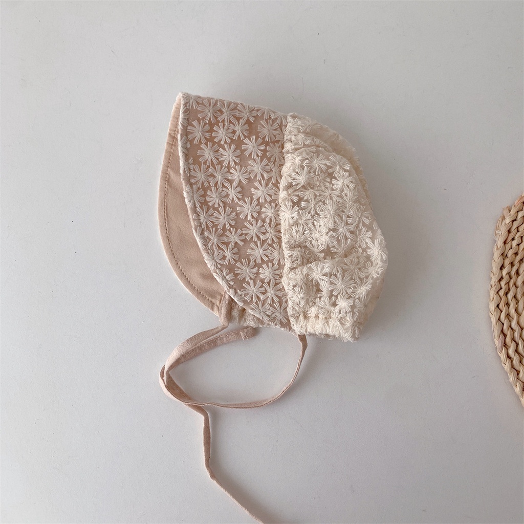 Mũ chống nắng cho bé gái sơ sinh ren hoa đáng yêu Hàn quốc