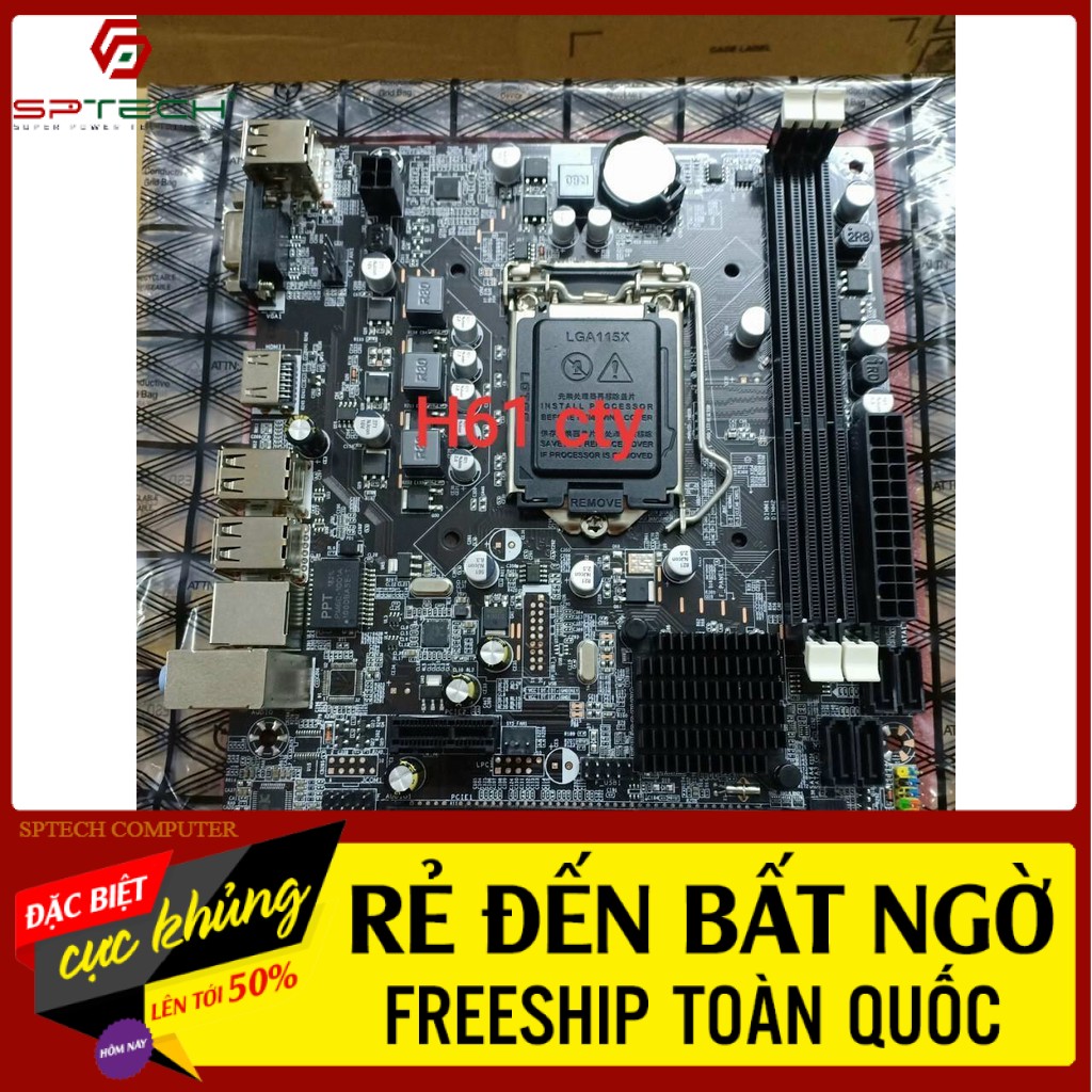 Mainboard Gigabyte 𝓕𝓡𝓔𝓔𝓢𝓗𝓘𝓟 Bo Mạch Gigabyte H61 DDR3 Công Ty Box ( BH 36 tháng ) SPTECH COMPUTER