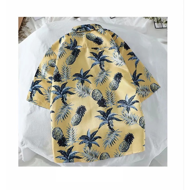 Áo sơ mi nam họa tiết quả dứa, thích hợp mùa hè đi biển, hàng nhập Quảng Châu | BigBuy360 - bigbuy360.vn
