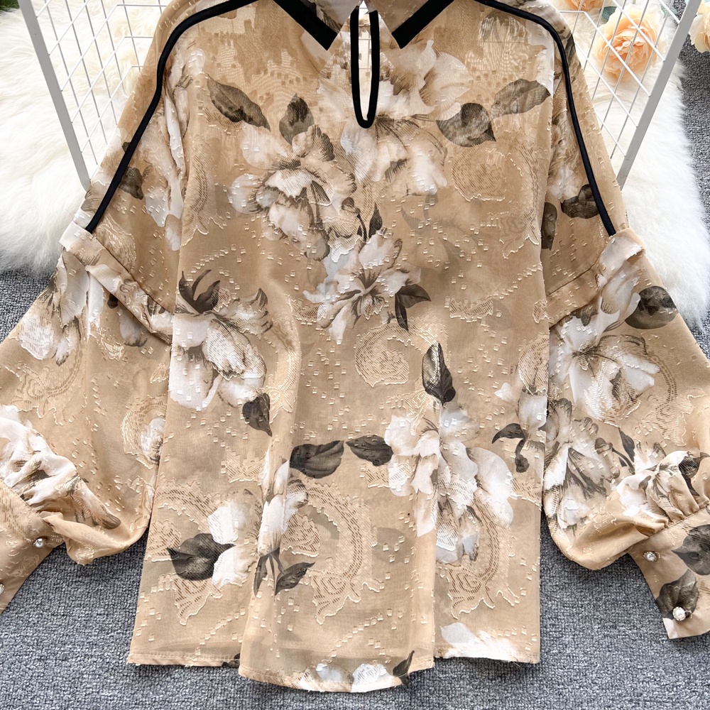 Áo sơ mi voan hoa dài tay ulzzang   251121 TP2