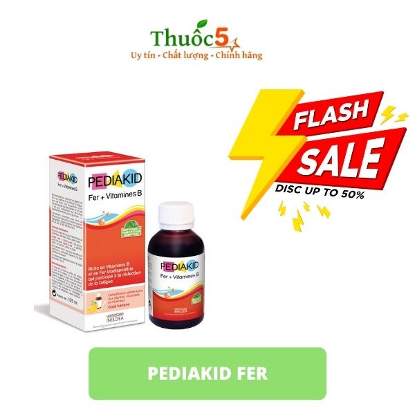Siro sắt và vitamin B (125ml) hỗ trợ ăn ngon, tăng hấp thu cho trẻ từ 6 tháng tuổi Pediakid Fer