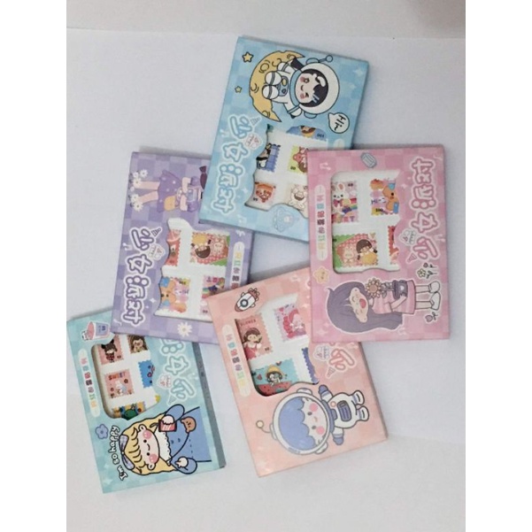 1 HỘP -12 TẤM STICKER TEM THƯ TRANG TRÍ SỔ TAY ĐỒ LƯU NIỆM