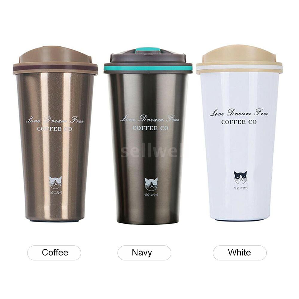 S&W 500ml Stainless Steel Car Coffee Cup Leakproof Insulated Thermal Thermos Cup Car Portable Travel Coffee Mug