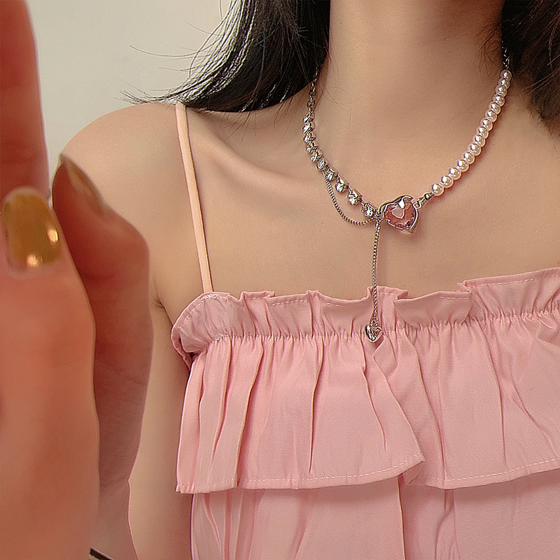 Vòng Cổ Choker Bằng Bạc Đính Ngọc Trai Thời Trang Cho Nữ