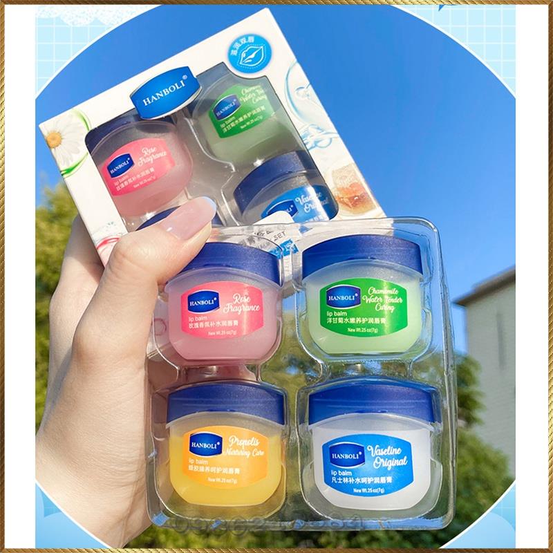 Bộ 4 hũ son dưỡng môi Vaseline Hanboli Hydrating Lip Balm T3-187