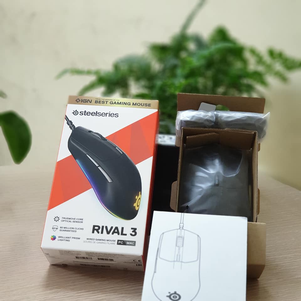 Chuột chơi game Steelseries Rival 3 Wired 8500 CPI + tặng 01 Pad Qck Heavy Medium