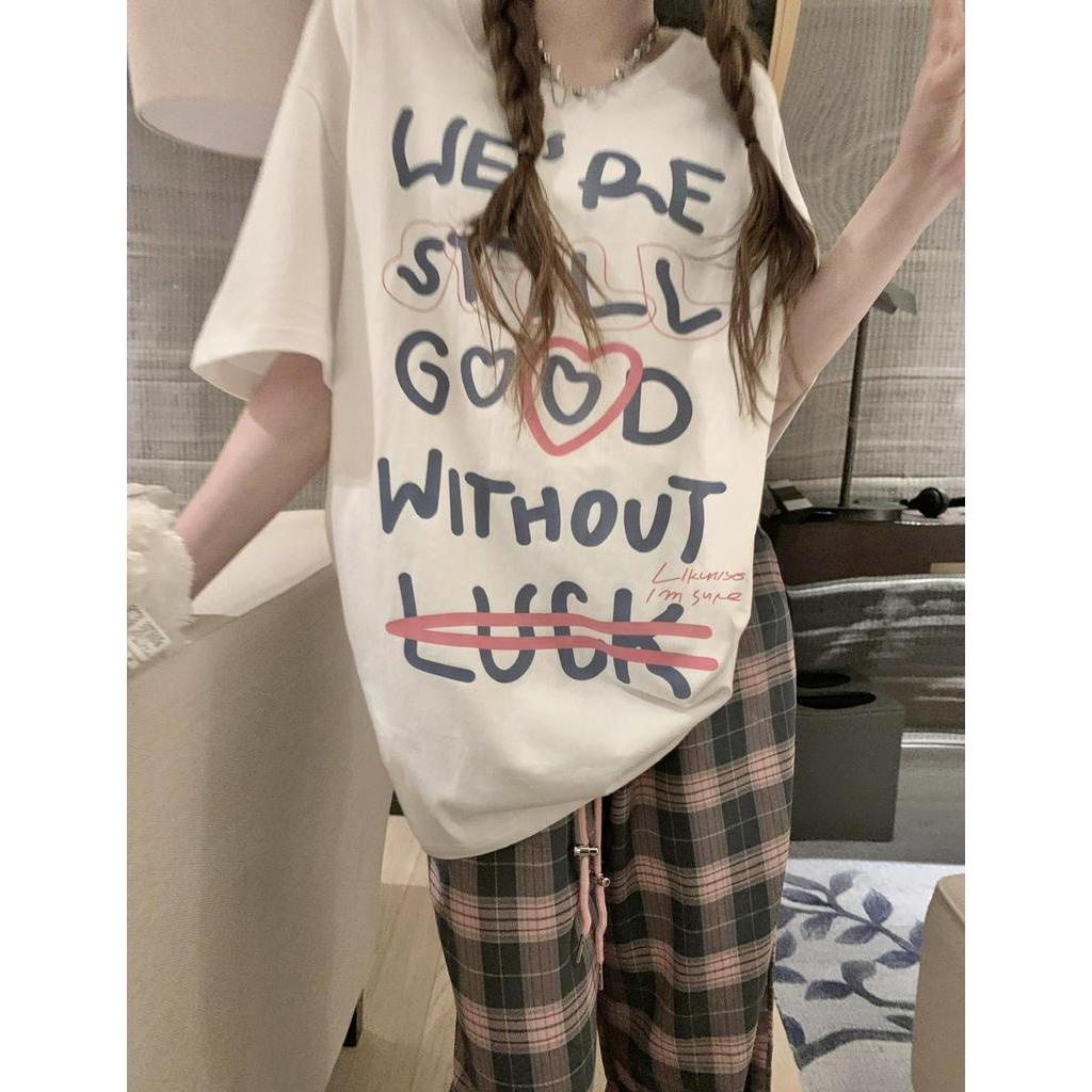 Bộ Áo Thun In Chữ Phối Quần Dài Ôm Dáng Thời Trang 63483