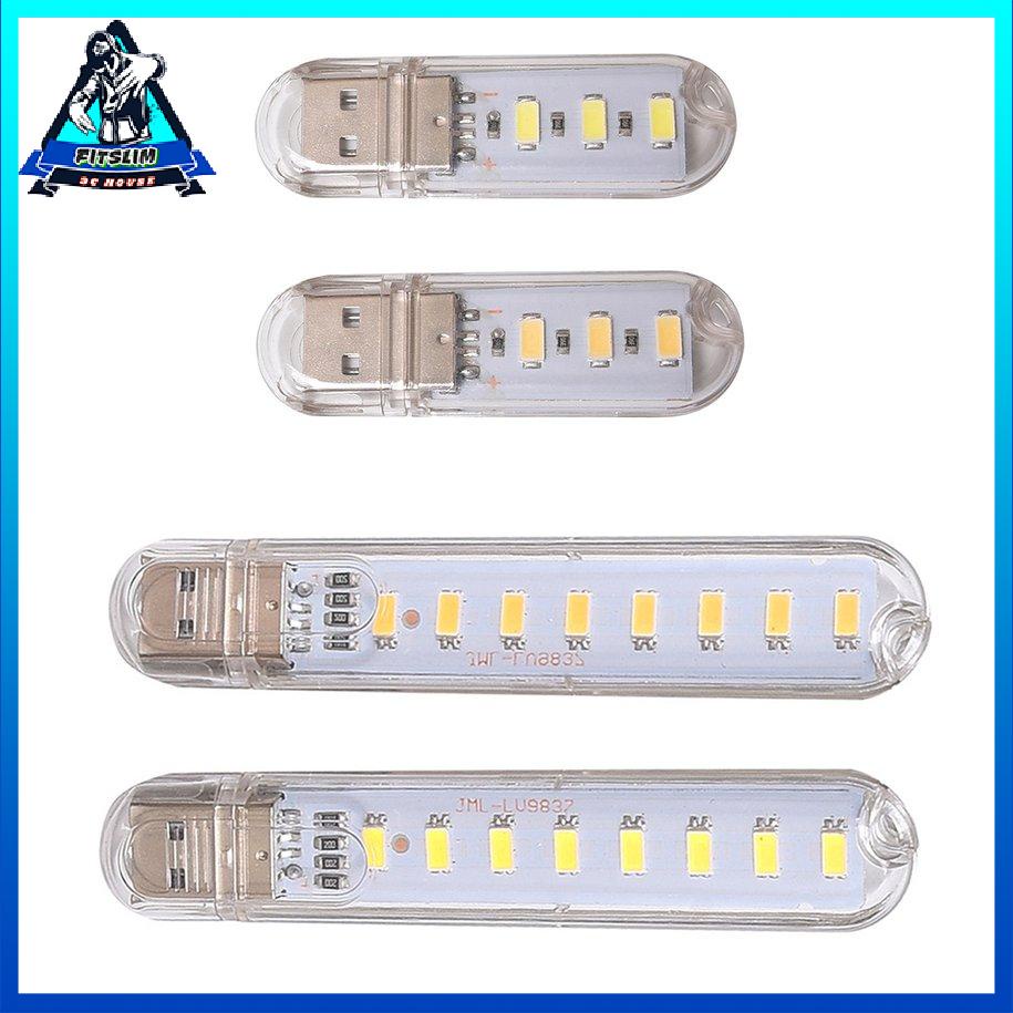 Mini 3LEDs 8LEDs USB LED Đèn ngủ Sách Đèn đọc sách Đèn cắm trại Quà tặng [8/1]