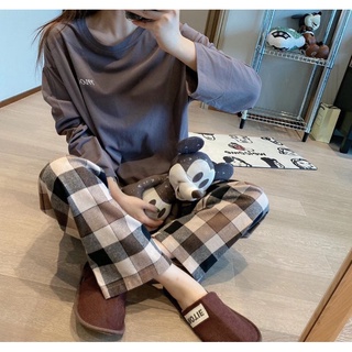 Bộ ngủ thu đông dài tay phong cách Hàn Quốc
