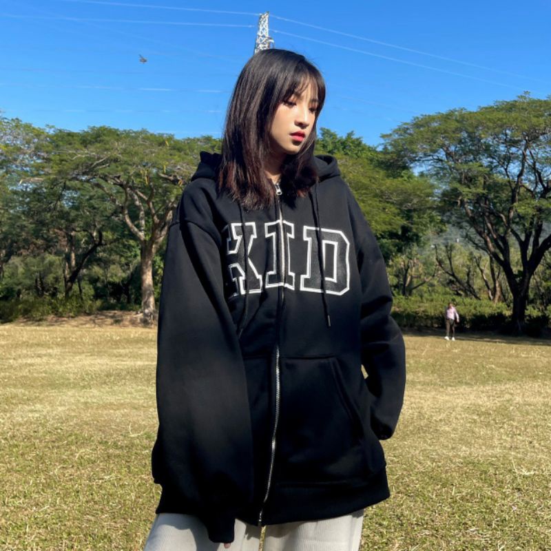 Áo Hoodie Zip Thêu KID