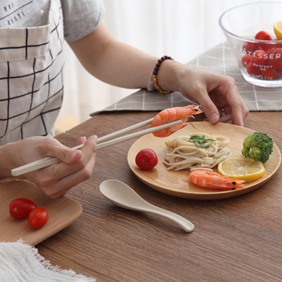 Bộ Tô Muỗng Đũa Chất Liệu Lúa Mạch Thân Thiện Với Môi Trường
