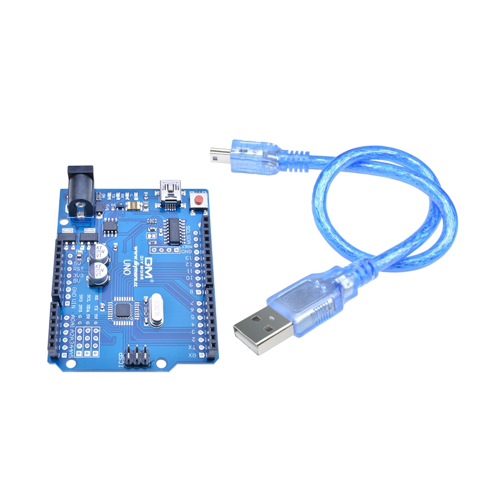 【READY STOCK】Arduino UNO R3 ATmega328P CH340 Mini USB Vi điều khiển với cáp cho Arduino