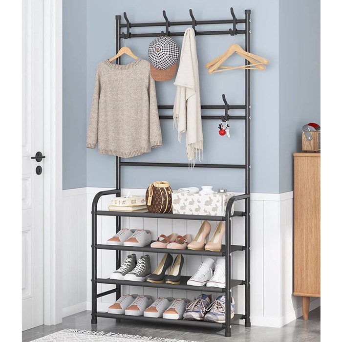 [VỪA ĐỂ GIÀY - VỪA TREO QUẦN ÁO] Kệ Chữ L 5 Tầng Tiện Lợi Cỡ Đại PIHOUSE